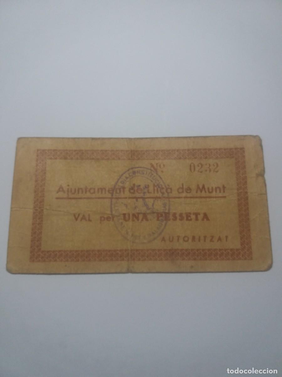 Billetes locales: Billete 1 Pesseta LLI&Ccedil;&Agrave; de MUNT