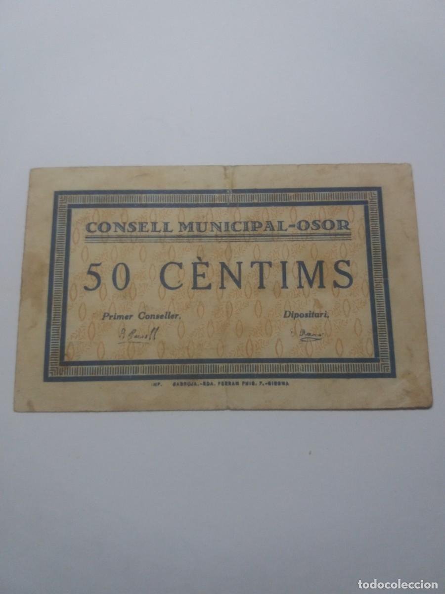 Billetes locales: Billete 50 C&egrave;ntims Consell Municipal OSOR