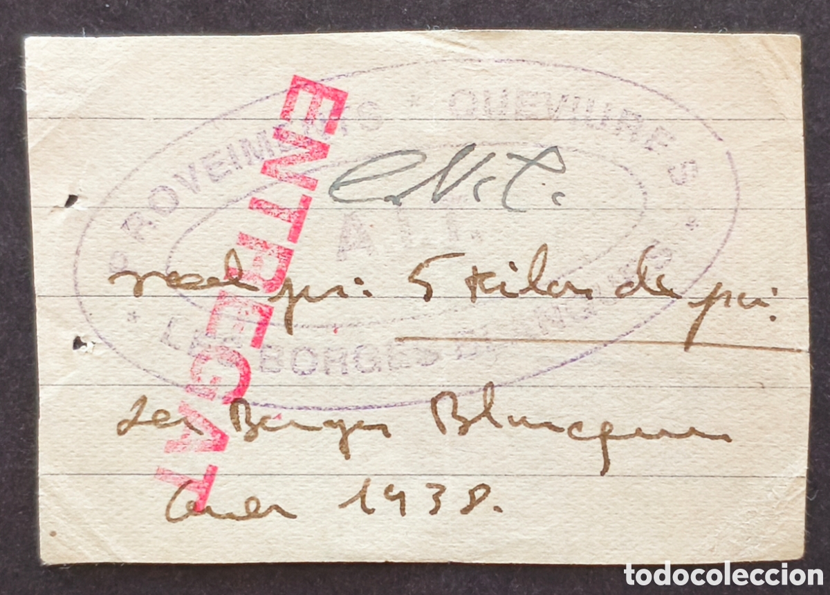 Billetes locales: Vale de pan - Les Borges Blanques (Lleida) - 5 Kilos de pan