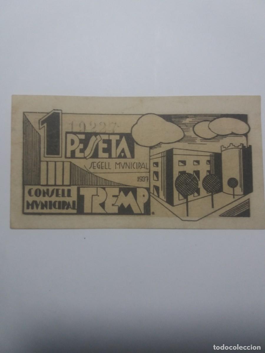 Billetes locales: Billete 1 Pesseta Consell Municipal TREMP 1937