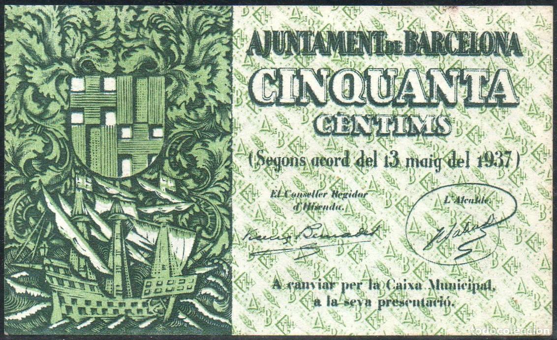 Billetes locales: Billete local Barcelona 50 cts