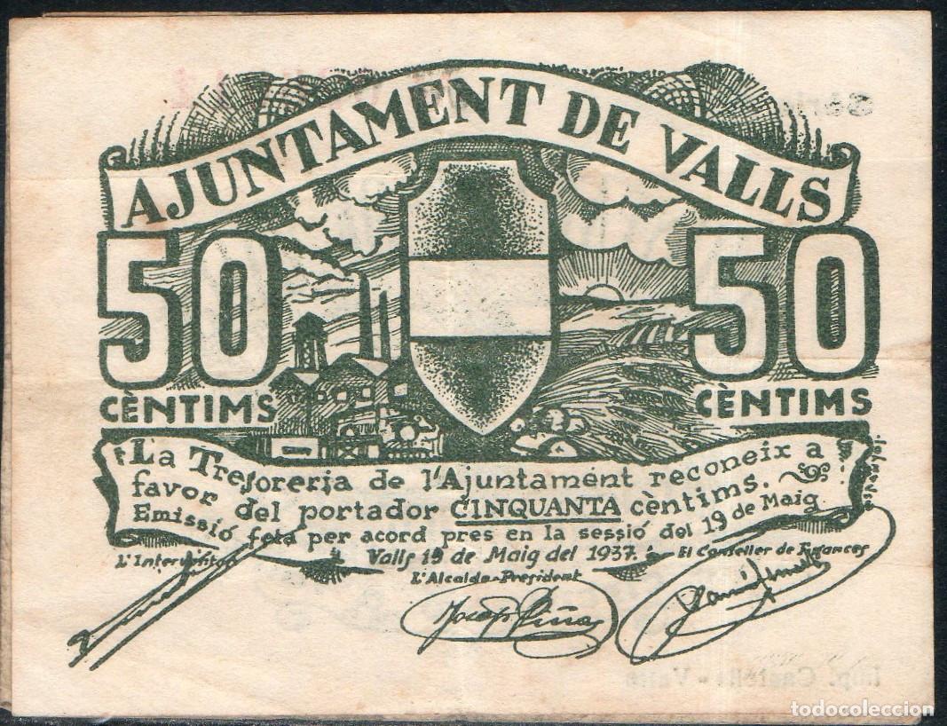 Billetes locales: Billete local Valls 50 centimos