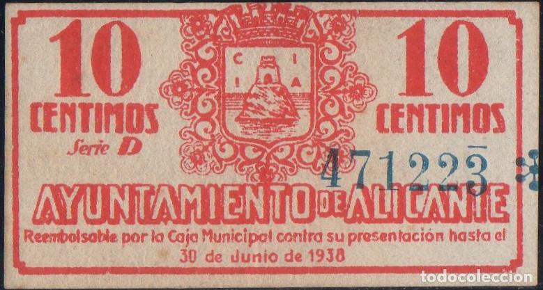 Billetes locales: Billete local Alicante 10 centimos