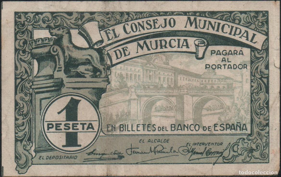Billetes locales: Billete local Murcia 1 peseta