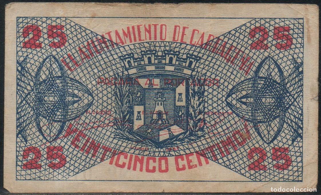 Billetes locales: Billete local Cartajena 25 centimos
