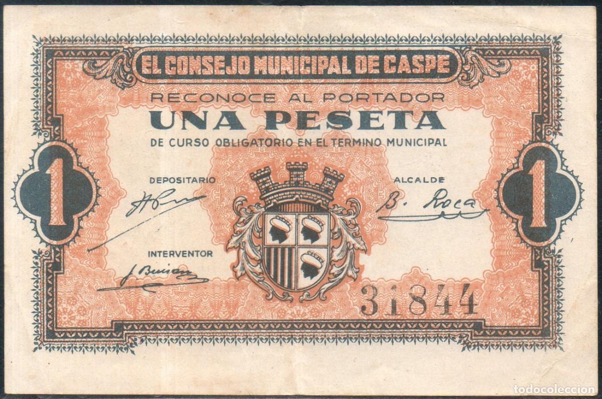 Billetes locales: Billete local Caspe 1 peseta