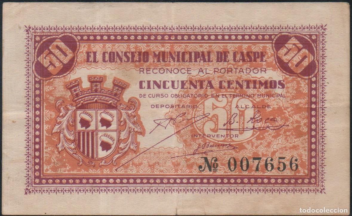 Billetes locales: Billete local Caspe 50 centimos