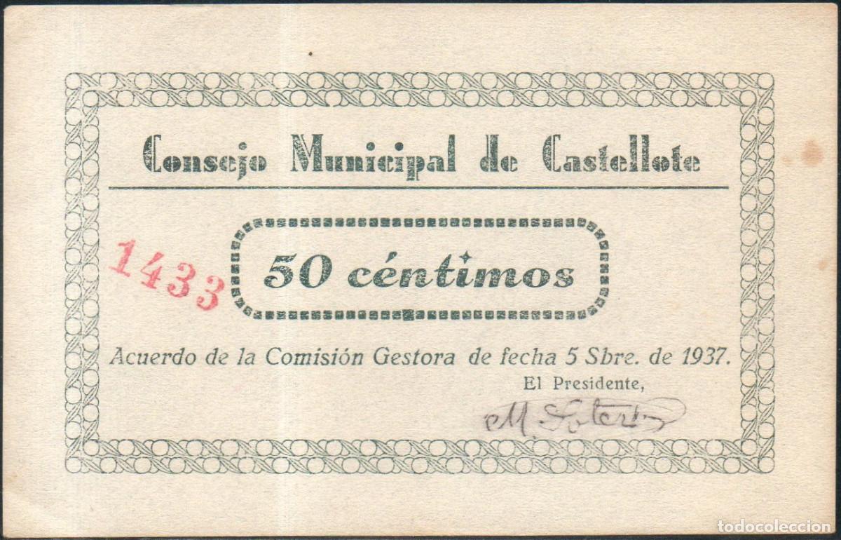 Billetes locales: Billete local Castellote 2 pesetas