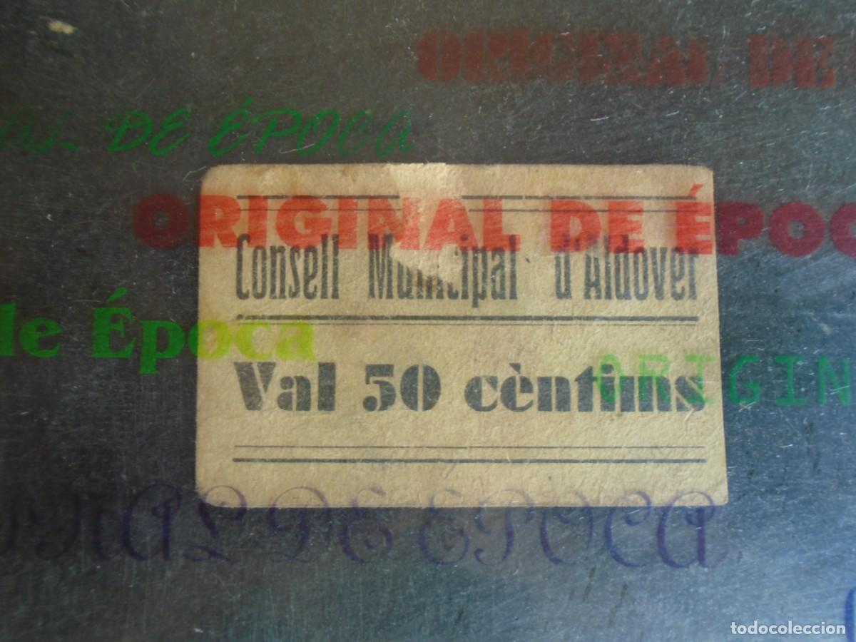 Billetes locales: (YA-002)BILLETE CONSELL MUNICIPAL D&acute;ALDOVER - GUERRA CIVIL