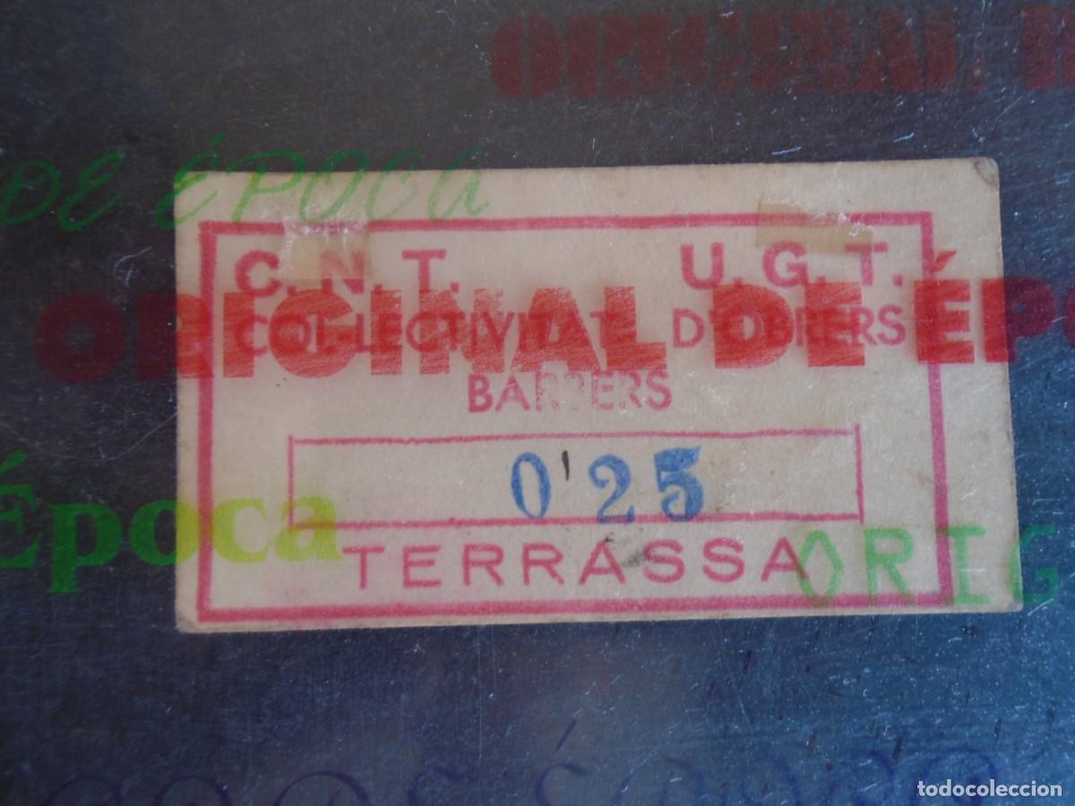 Billetes locales: (YA-013)VAL 0,25 CTS.C.N.T. U.G.T.COL-LECTIVITAT D&acute;OBRERS DE TERRASSA-GUERRA CIVIL