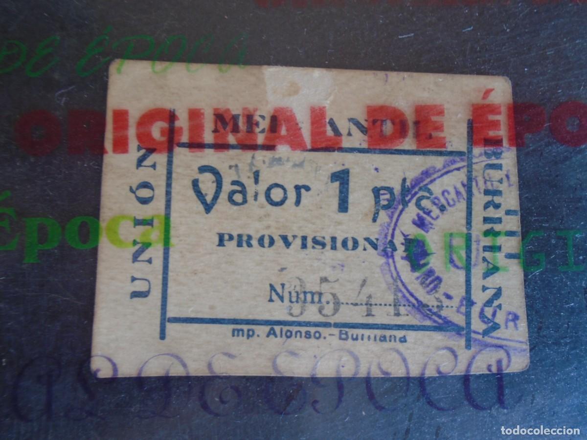 Billetes locales: (YA-023)1 PTA.UNION MERCANTIL DE BURRIANA(CASTELLON)-GUERRA CIVIL