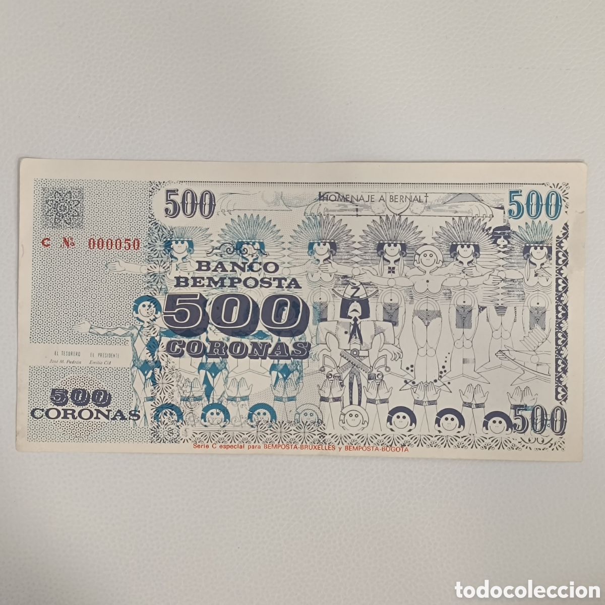 Billetes locales: Billete de 500 coronas del Banco Bemposta