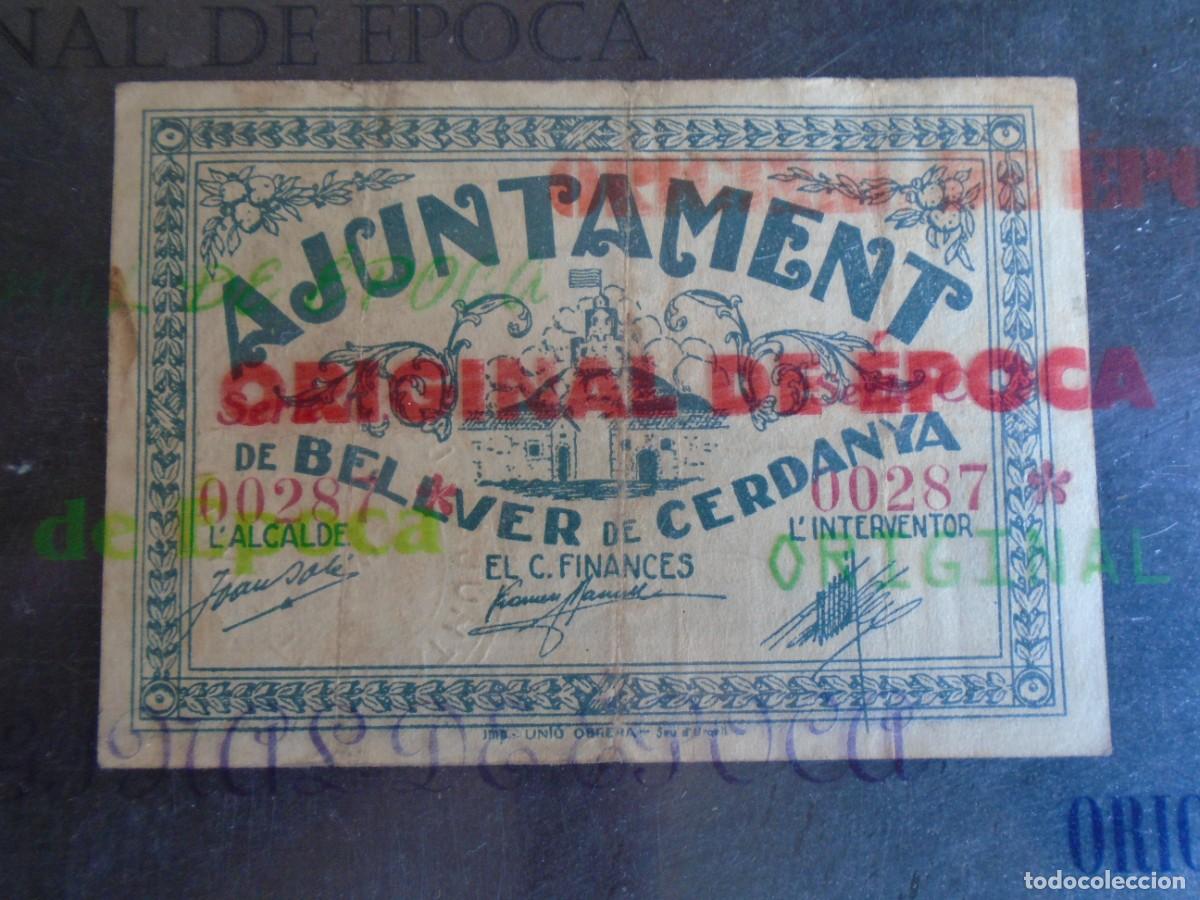 Billetes locales: (YA-40)UNA PESETA AJUNTAMENT DE BELLVER DE CERDANYA-GUERRA CIVIL