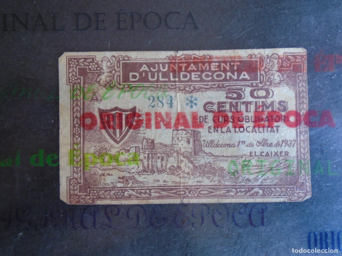 Billetes locales: (YA-44B)50 CTS.AJUNTAMENT D&acute;ULLDECONA-GUERRA CIVIL