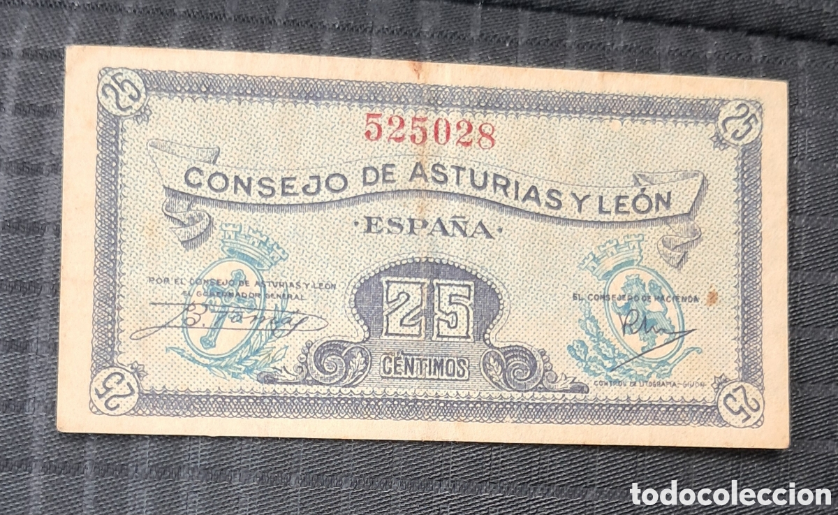 Billetes locales: Billete 25 centimos 1937 Asturias y Le&oacute;n