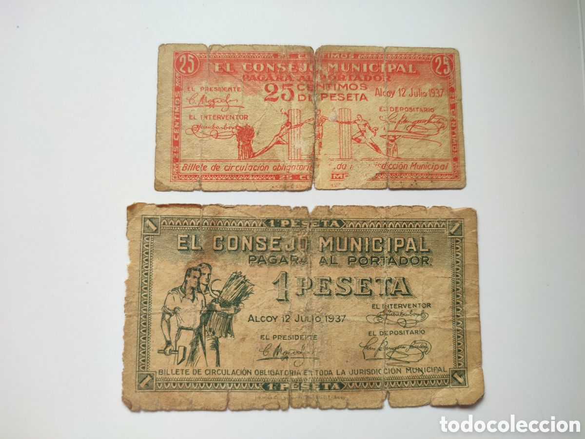 Billetes locales: Primera emisi&oacute;n Alcoy (Alicante)