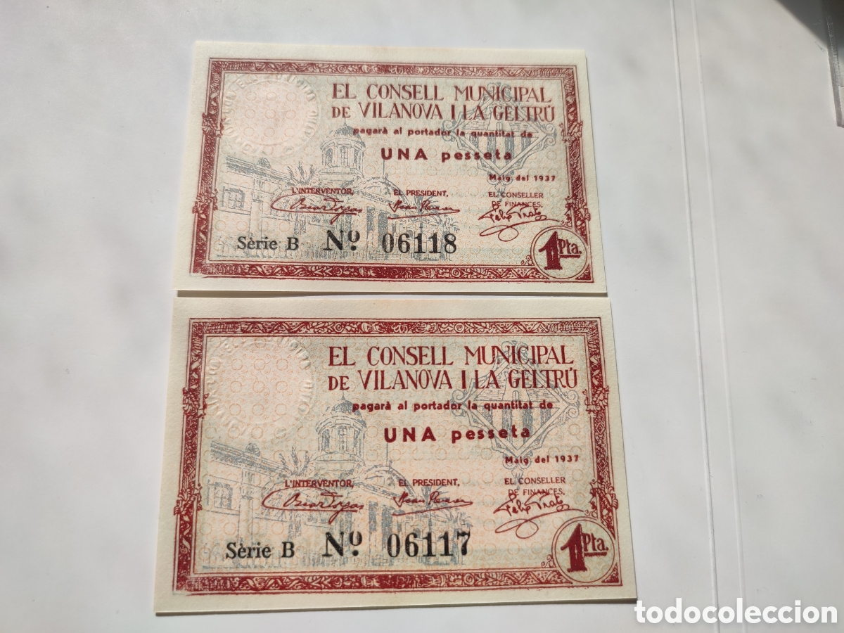 Billetes locales: Pareja billetes de Vilanova y la Geltr&uacute; - Foto 2