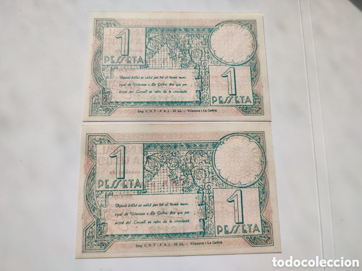 Billetes locales: Pareja billetes de Vilanova y la Geltr&uacute; - Foto 3