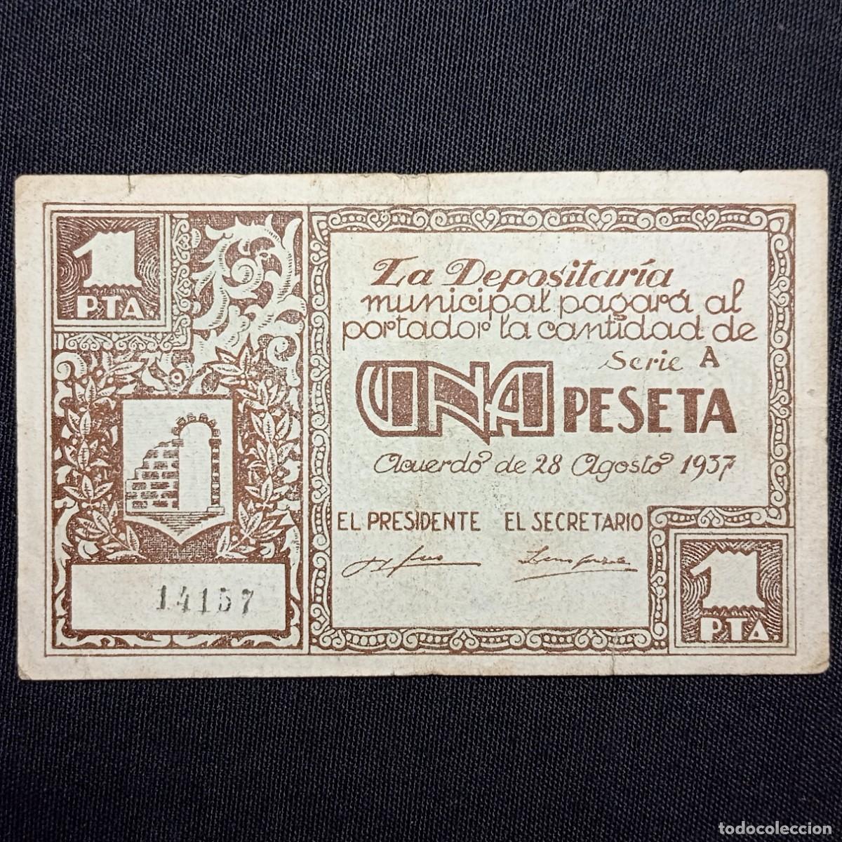 Billetes locales: ⚜️ &Ntilde;09X05C. Consejo Municipal de Graus. 1 peseta 1937