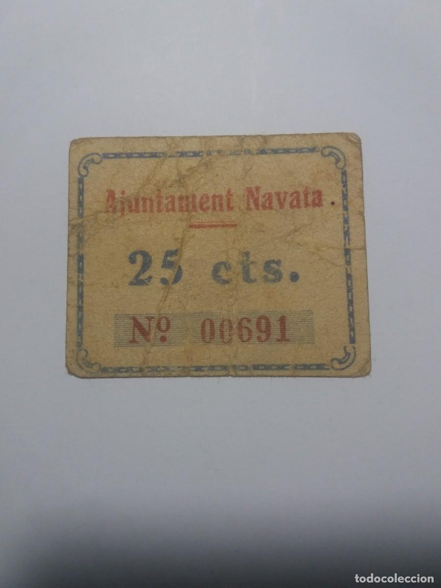 Billetes locales: Billete 25 C&egrave;ntims Ajuntament NAVATA