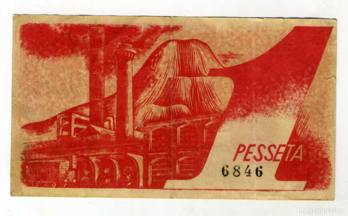 Billetes locales: XS- GUERRA CIVIL 1937 MONTCADA I REIXAC (VALL&Egrave;S OCC.) 1 PESSETA NUM. REVERS