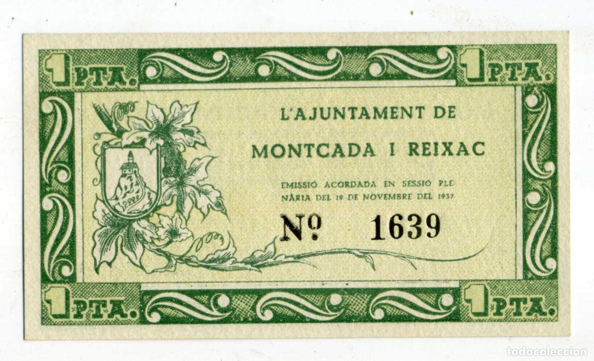 Billetes locales: XS- GUERRA CIVIL 1937 MONTCADA I REIXAC (Vall&egrave;s Occ..) 1 Pesseta S/C Novembre
