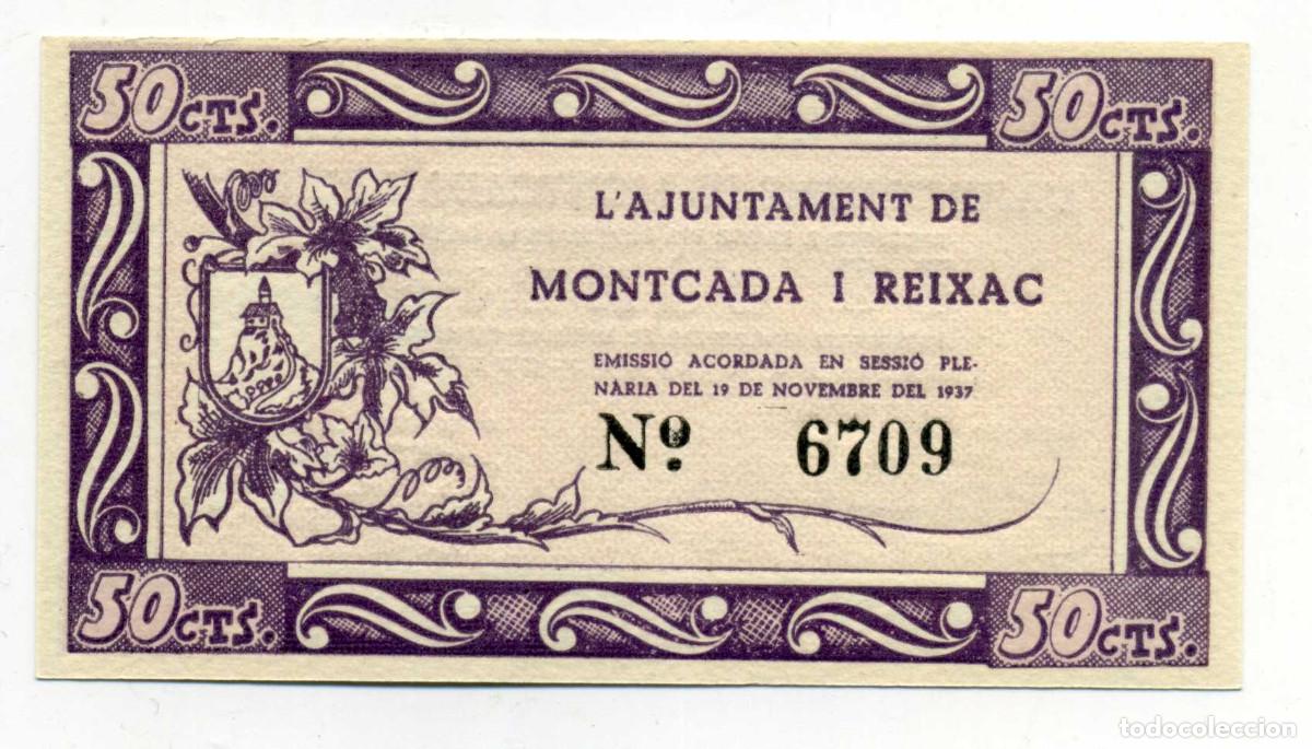 Billetes locales: XS- GUERRA CIVIL 1937 MONTCADA I REIXAC (Vall&egrave;s Occ..) 50 Cts. S/C Novembre