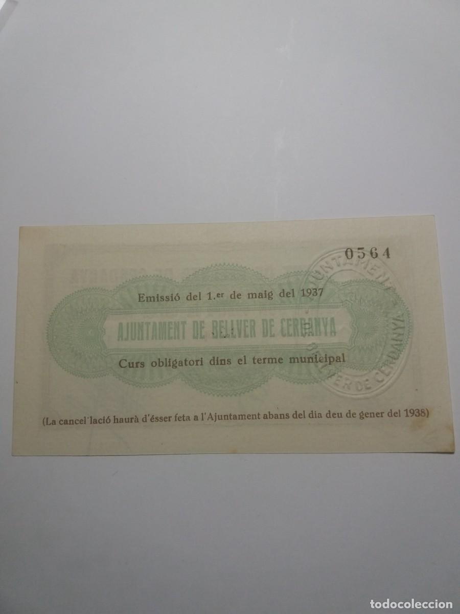 Billetes locales: Billete 1 Pesseta Ajuntament BELLVER DE CERDANYA 1er. Maig 1937