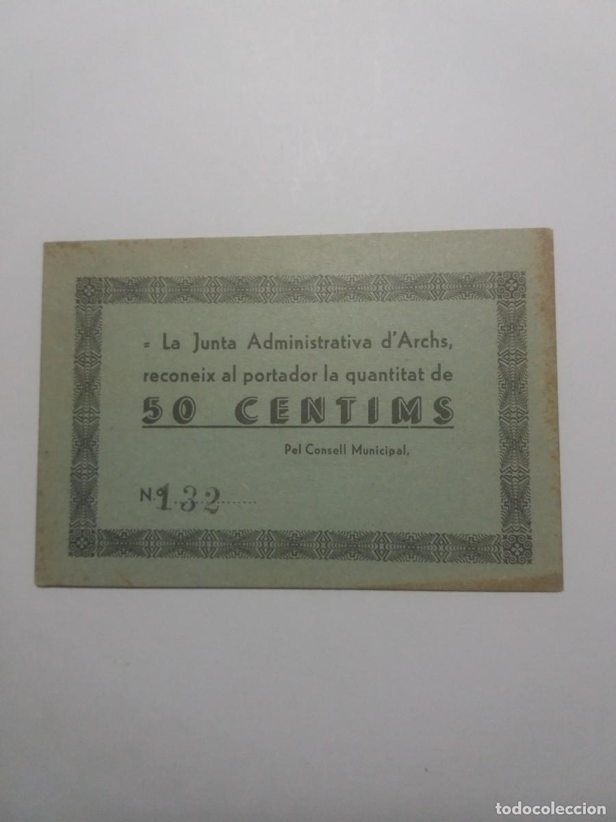 Billetes locales: Billete 50 C&egrave;ntims La Junta Administrativa ARCHS