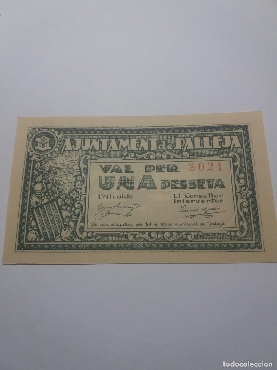 Billetes locales: Billete 1 Pesseta Ajuntament PALLEJ&Agrave;