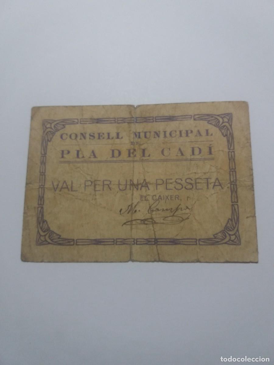 Billetes locales: Billete 1 Pesseta Consell Municipal PLA DEL CADI