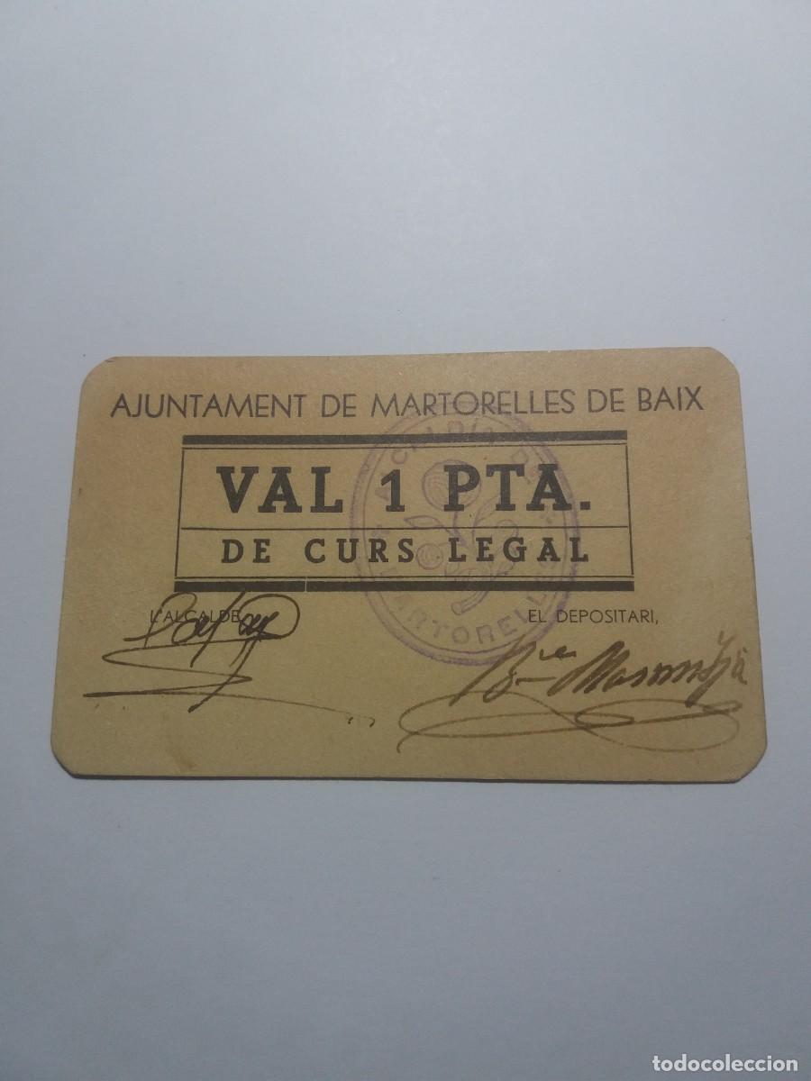 Billetes locales: Billete 1 Pesseta Ajuntament MARTORELLES DE BAIX