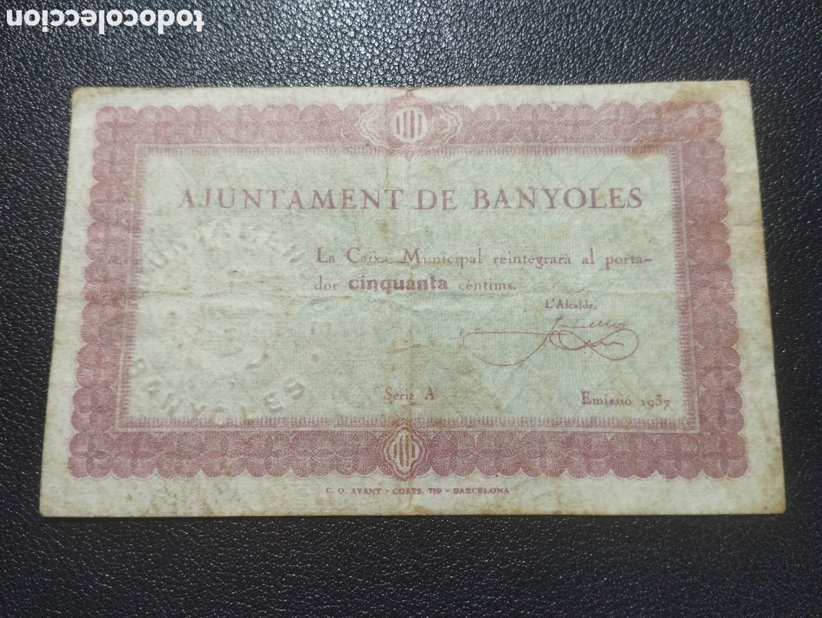 Billetes locales: Gerona - Banyoles posee sello en seco