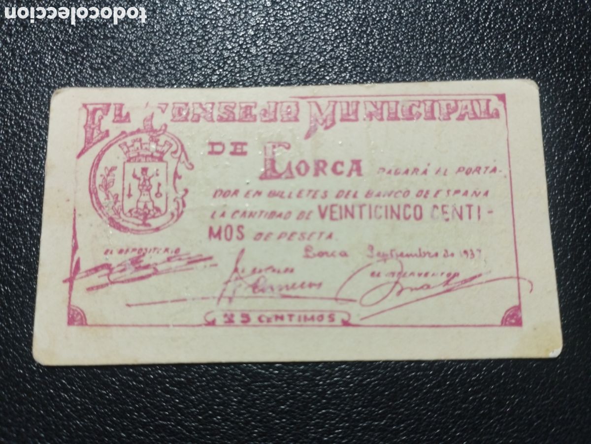 Billetes locales: Murcia - Lorca 25 c&eacute;ntimos