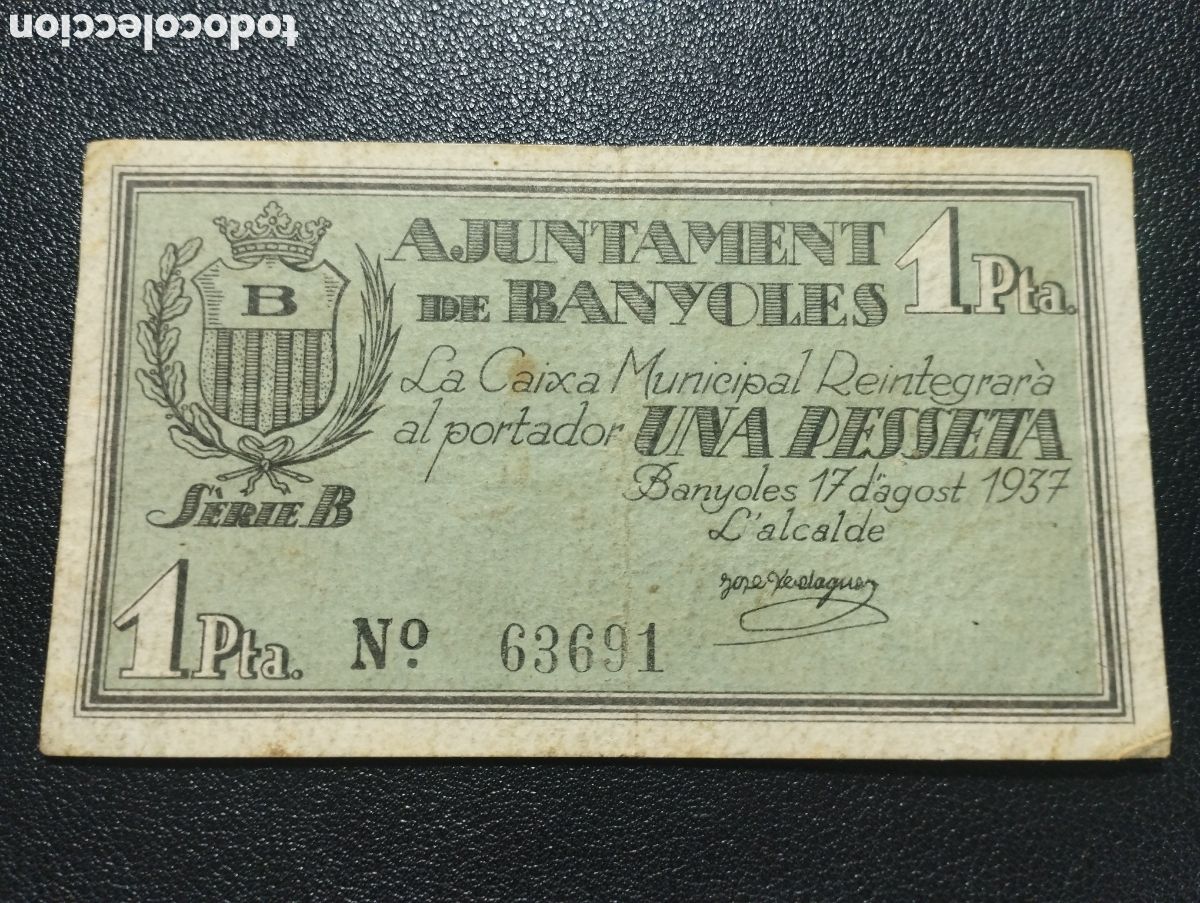 Billetes locales: Gerona - Banyoles 1 peseta