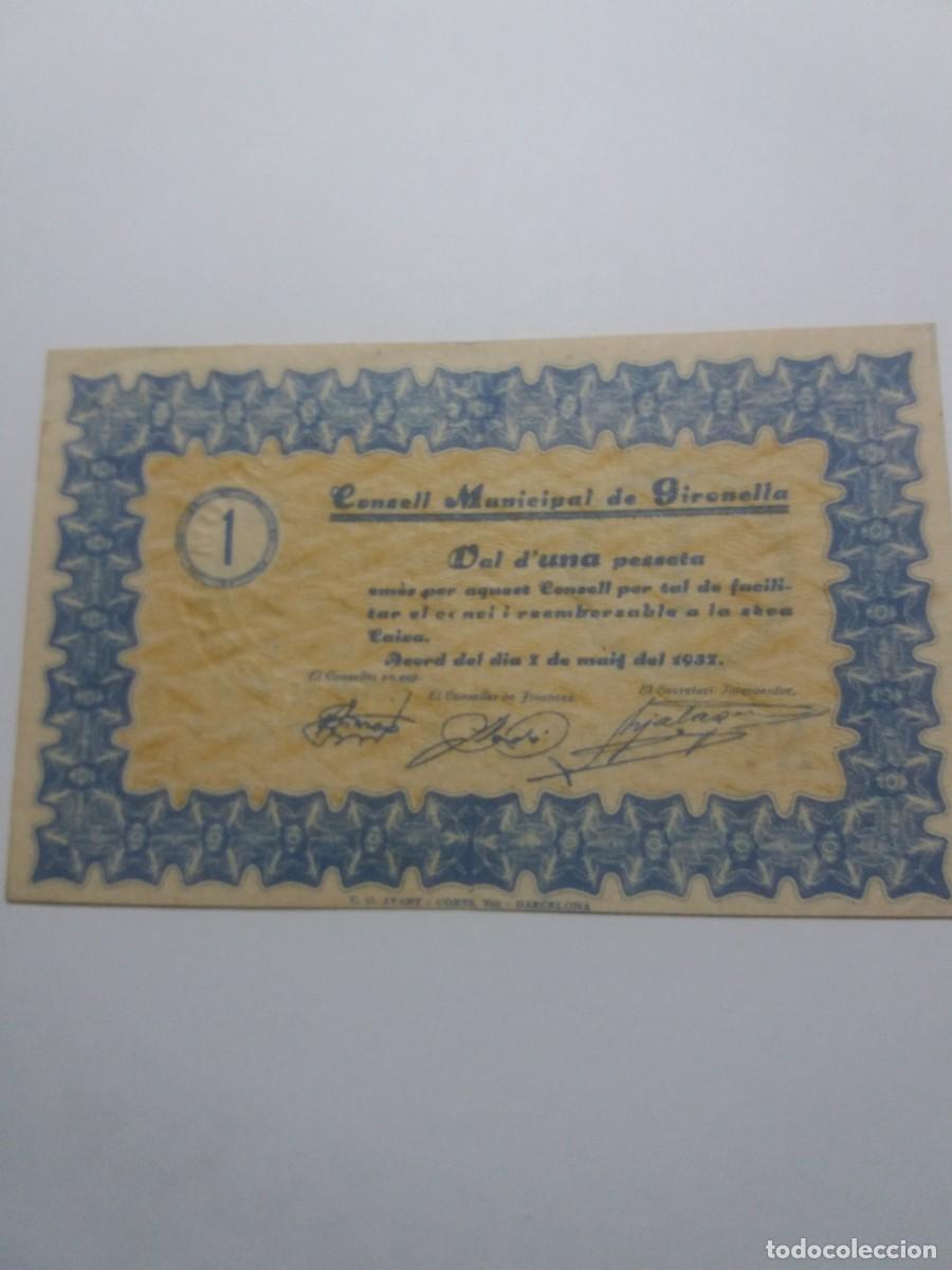 Billetes locales: Billete 1 Pesseta Consell Municipal GIRONELLA 7 Mai 1937