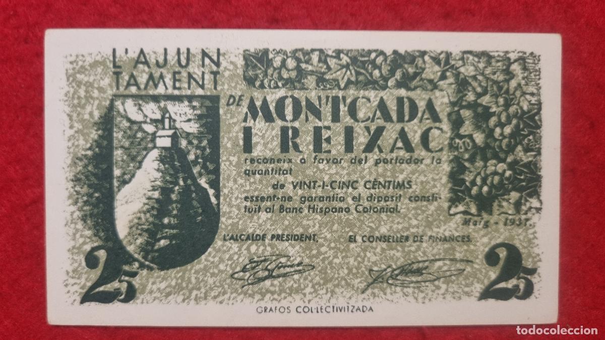 Billetes locales: BILLETE LOCAL GUERRA CIVIL MONTCADA I REIXAC 25 CENTIMOS 1937 FACSIMIL PG