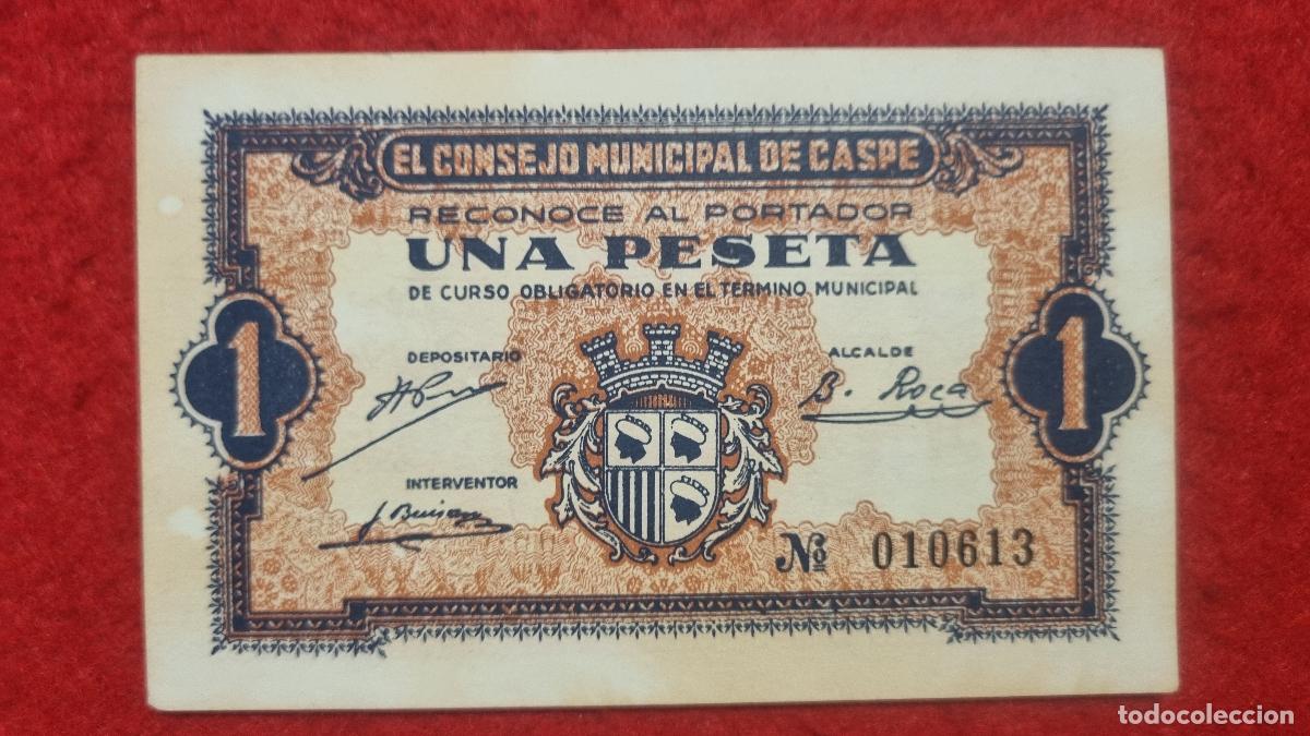 Billetes locales: BILLETE LOCAL GUERRA CIVIL CASPE 1 PESETA 1937 FACSIMIL PG