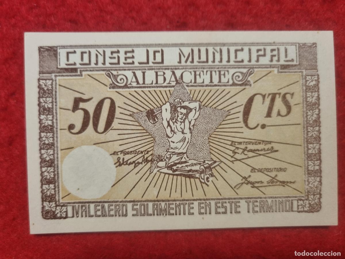 Billetes locales: BILLETE LOCAL GUERRA CIVIL ALBACETE 50 CENTIMOS LEER DESCRIPCION ORIGINAL PG