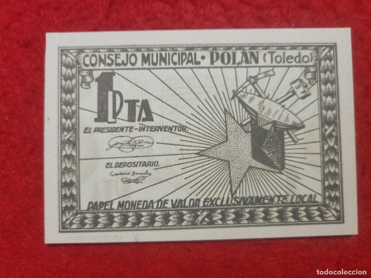 Billetes locales: BILLETE LOCAL GUERRA CIVIL POLAN TOLEDO 1 PESETA LEER DESCRIPCION ORIGINAL PG