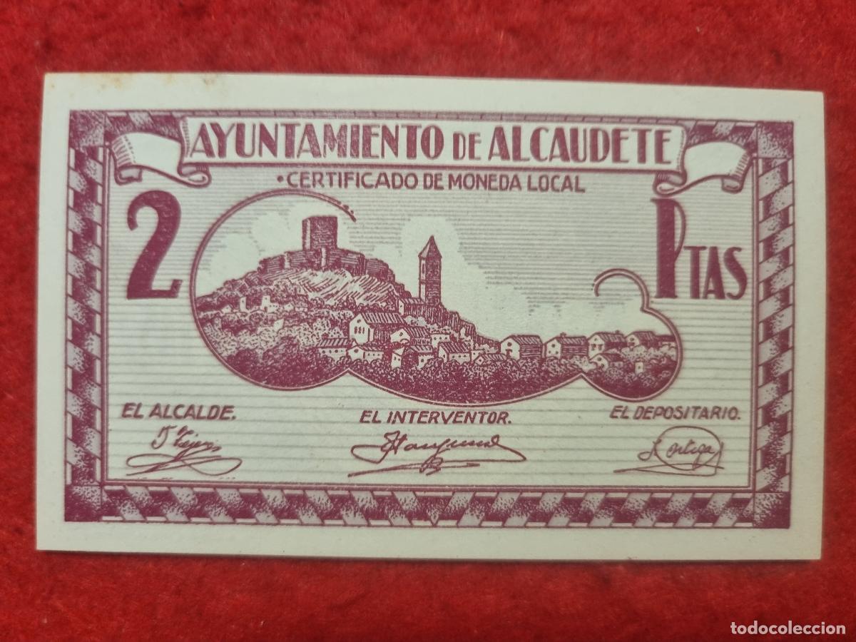 Billetes locales: BILLETE LOCAL GUERRA CIVIL ALCAUDETE JAEN 2 PESETAS LEER DESCRIPCION ORIGINAL PG