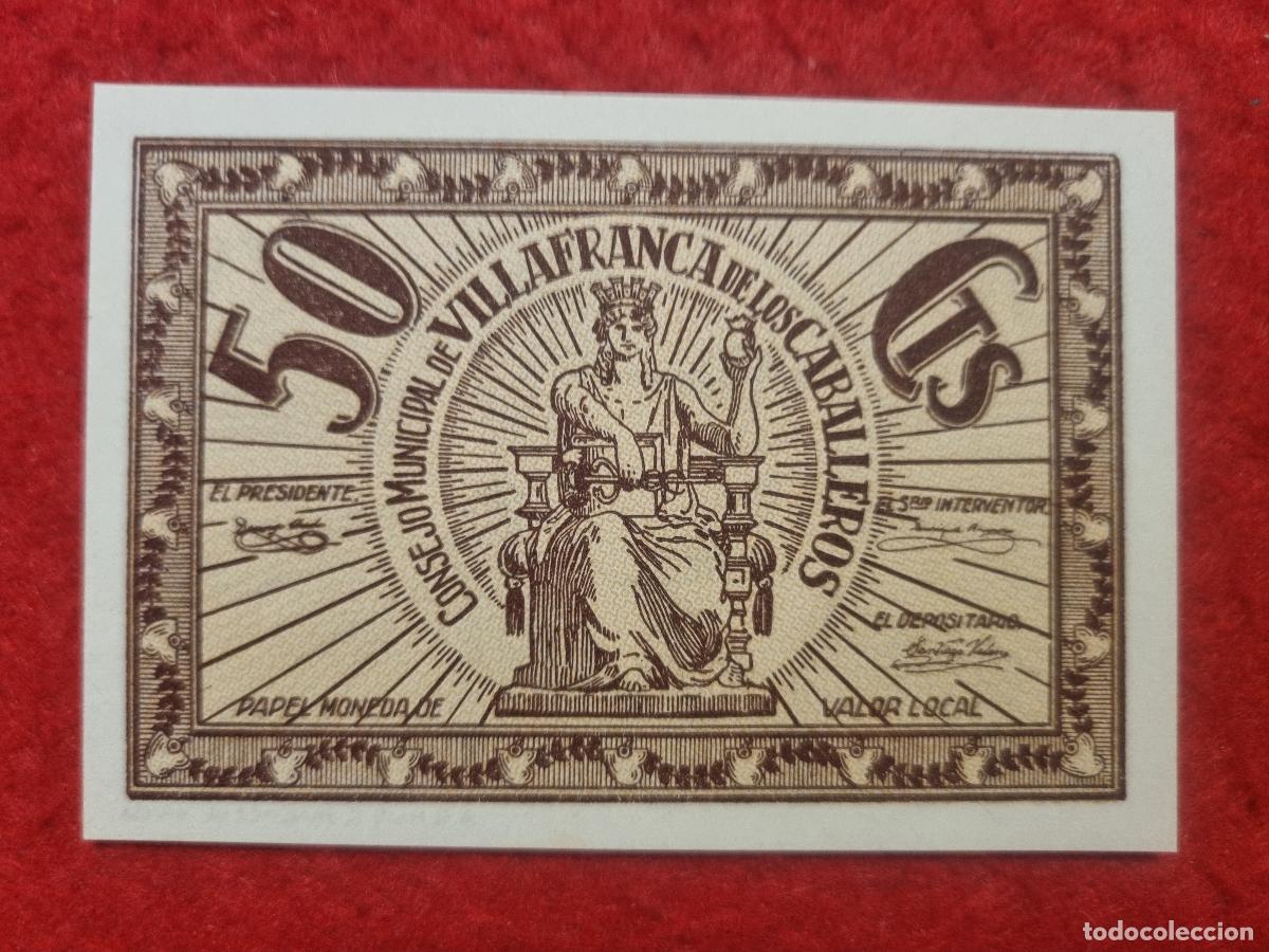 Billetes locales: BILLETE LOCAL GUERRA CIVIL VILLAFRANCA CABALLEROS TOLEDO 50 CENTIMOS LEER DESCRIPCION ORIGINAL PG