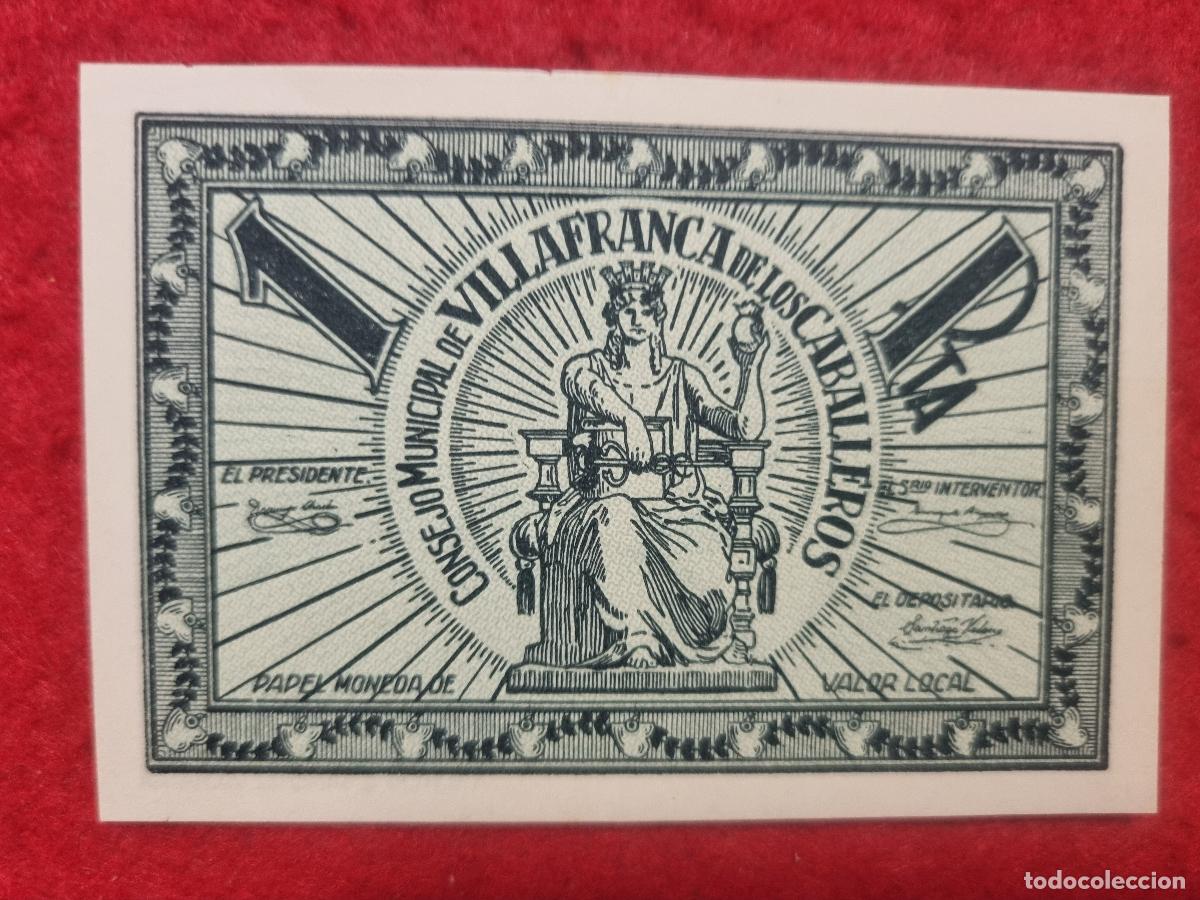Billetes locales: BILLETE LOCAL GUERRA CIVIL VILLAFRANCA CABALLEROS TOLEDO 1 PESETA LEER DESCRIPCION ORIGINAL PG