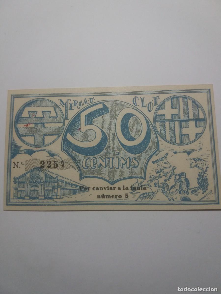 Billetes locales: Billete 50 Centims MERCAT CLOT