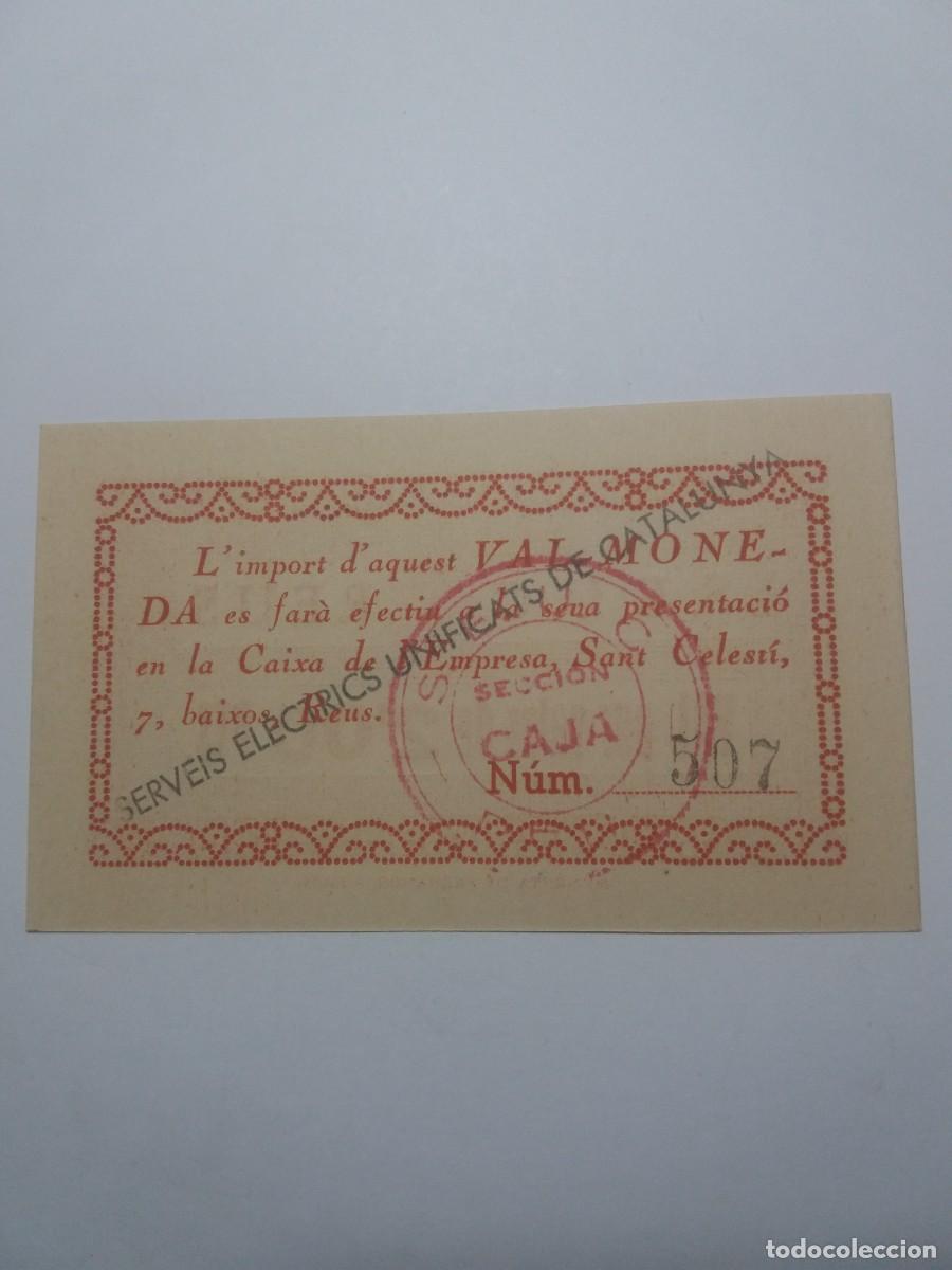 Billetes locales: Billete 2 Pessetes S.E.U.C (Serveis electrics unificats Catalunya) REUS