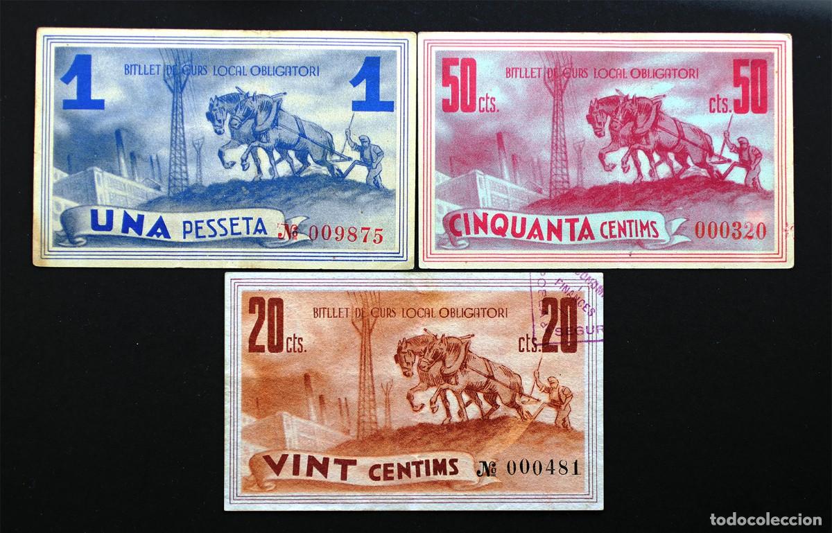Billetes locales: SC-Spain-GUERRA CIVIL. Pobla del segur. Serie Completa, Julio 1937. EBC/XF