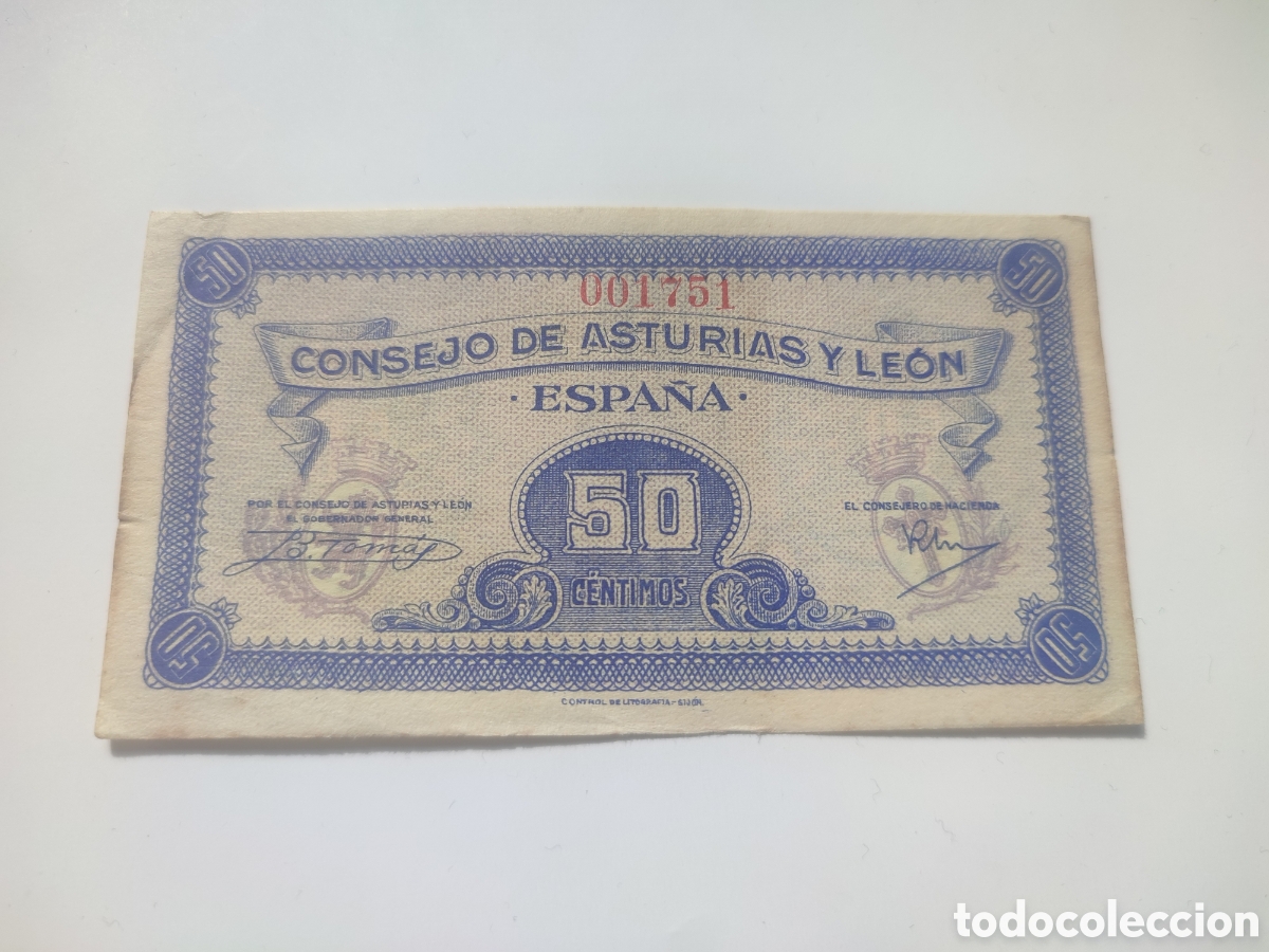 Billetes locales: 50 c&eacute;ntimos Consejo Asturias y Le&oacute;n