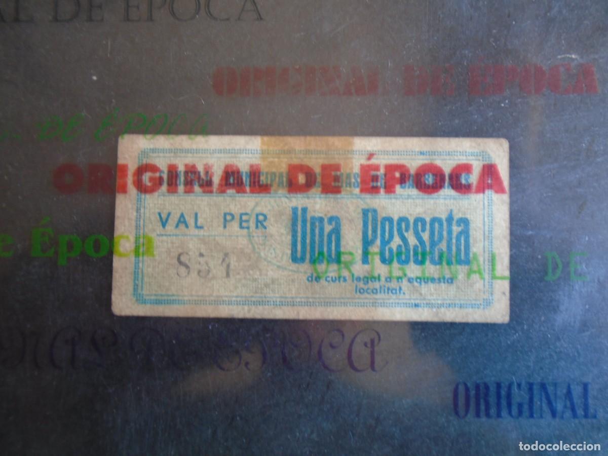 Billetes locales: (YA-002B)UNA PESSETA CONSELL MUNICIPAL DE MAS DE BARBERANS-GUERRA CIVIL