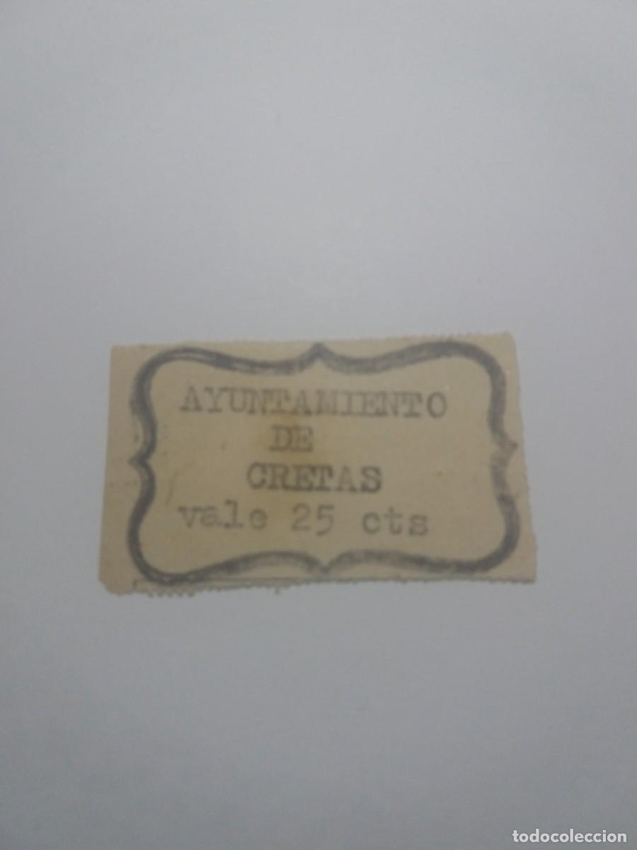 Billetes locales: Billete 25 C&eacute;ntimos AYUNTAMIENTO DE CRETAS (Teruel)