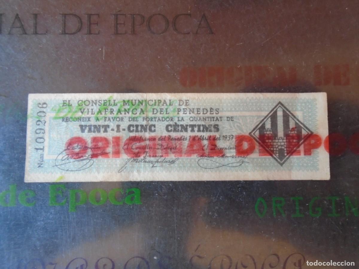 Billetes locales: (BL-153)BILLETE LOCAL - GUERRA CIVIL - 25 CTS.CONSELL MUNICIPAL DE VILAFRANCA DEL PENEDES
